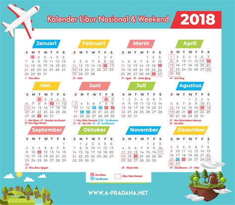 Gambar Kalender Nasional 2018